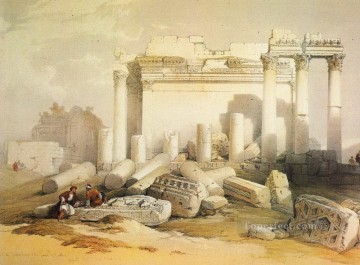 David Roberts R A Painting - portion of the eastern portico David Roberts